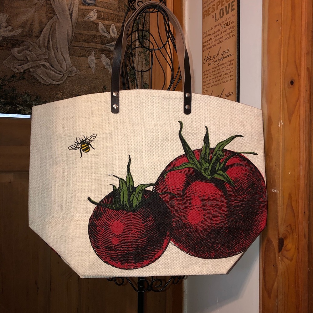 Market Bag with Leather Handle